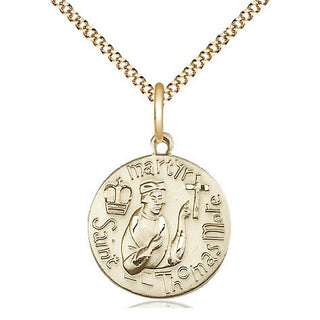 14kt Gold Filled Saint Thomas More Medal Religious Jewelry