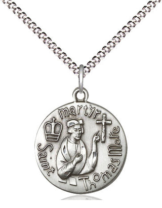 Sterling Silver Saint Thomas More Medal Religious Jewelry