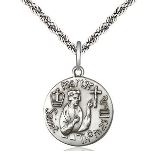 Sterling Silver Saint Thomas More Medal Religious Jewelry