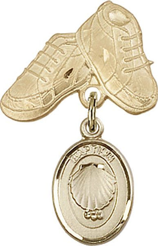14kt Gold Filled Baby Boots Baptism Baby Badge