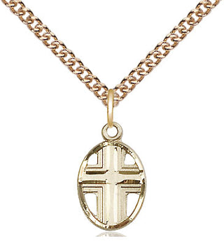 14kt Gold Filled Cross Medal Religious and Catholic Jewelry