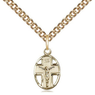 14kt Gold Filled Crucifix Medal Religious and Catholic Jewelry