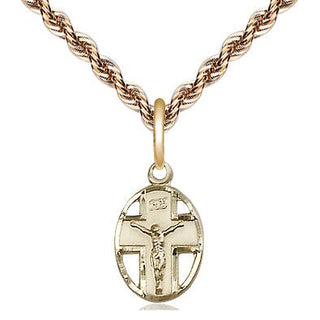 14kt Gold Filled Crucifix Medal Religious and Catholic Jewelry