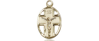 14kt Gold Crucifix Medal