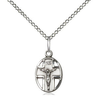 Sterling Silver Crucifix Medal Religious and Catholic Jewelry