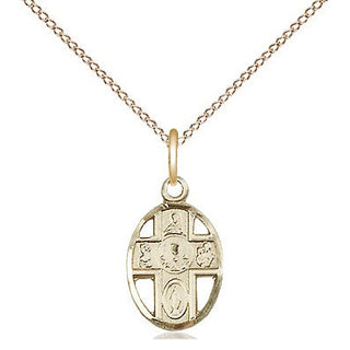 14kt Gold Filled 5-Way / Chalice Medal Religious and Catholic Jewelry