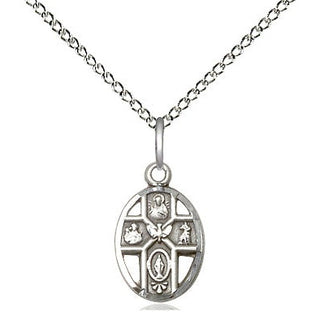 Sterling Silver 5-Way Medal Religious and Catholic Jewelry