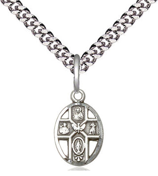 Sterling Silver 5-Way Medal Religious and Catholic Jewelry