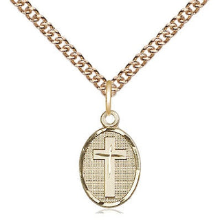 14kt Gold Filled Cross Medal Religious and Catholic Jewelry
