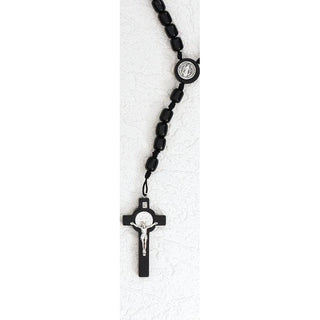 12mm Black Wood St Benedict Premium Rosary
