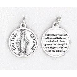 Bulk Lady of Grace Silver Tone Medals