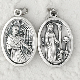 25-Pack - Mary of Father Kolbe / Father Kolbe - Oxidized Pendant