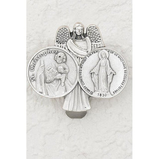 3-pack - Saint Christopher/Miraculous Medal - Visor Clip