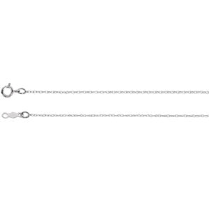 14-inch .75MM Rope Chain with Spring Ring - 10K White  11/27