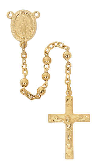 GOLD OVER STERLING SILVER ROSARY DELUXED GIFT BOX