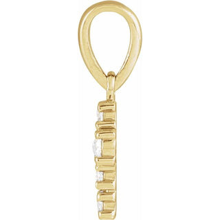 14K Yellow 1/8 CTW Rose-Cut Natural Diamond Cross Pendant
