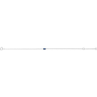14K White Straight Baguette Natural Blue Sapphire 6 1/2-7 1/2" Bracelet