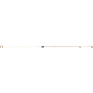 14K Rose Straight Baguette Natural Blue Sapphire 6 1/2-7 1/2" Bracelet