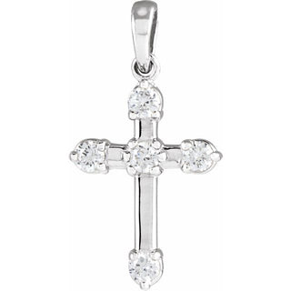 Platinum 1/6 CTW Natural Diamond Cross Pendant