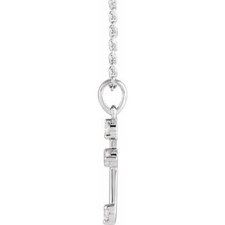 Platinum 1/6 CTW Natural Diamond Cross 16-18" Necklace