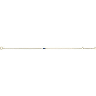14K Yellow Straight Baguette Natural Blue Sapphire 6 1/2-7 1/2" Bracelet