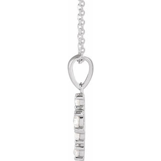 Platinum 3/8 CTW Rose-Cut Natural Diamond Cross 16-18" Necklace