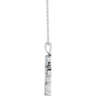 14K White 1 CTW Natural Diamond Cross 16-18" Necklace