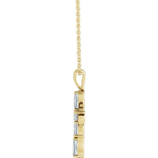 14K Yellow 1 CTW Natural Diamond Cross 16-18" Necklace