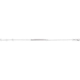 14K White Engravable Skinny Bar 6 1/2-7 1/2" Bracelet