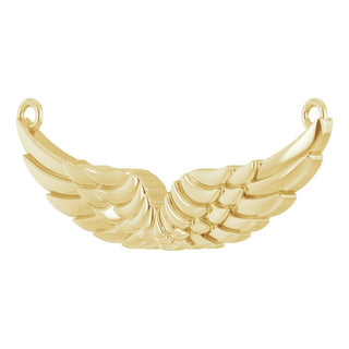 10K Yellow 24.9x8.9 mm Angel Wings Necklace Center 
