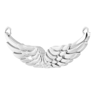 10K White 24.9x8.9 mm Angel Wings Necklace Center 