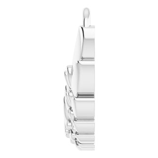 Platinum 24.9x8.9 mm Angel Wings Necklace Center 