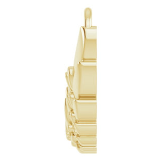 10K Yellow 24.9x8.9 mm Angel Wings Necklace Center 