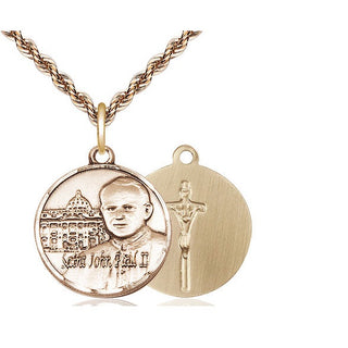14kt Gold Filled Saint John Paul II Vatican Medal Religious Jewelry