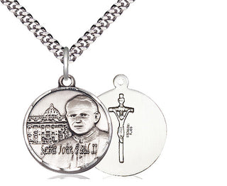 Sterling Silver Saint John Paul II Vatican Medal Religious Jewelry