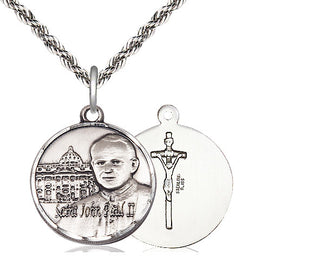 Sterling Silver Saint John Paul II Vatican Medal Religious Jewelry