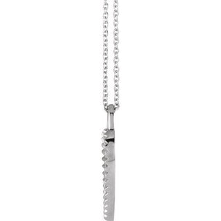 14K White Miraculous Mary Heart 16-18" Necklace