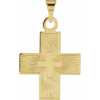 14K Yellow 15.5x14 mm Greek Cross Pendant
