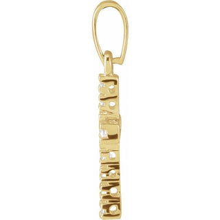 14K Yellow Imitation White Cubic Zirconia Cross Pendant