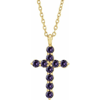14K Yellow Lab-Grown Alexandrite 16-18" Necklace