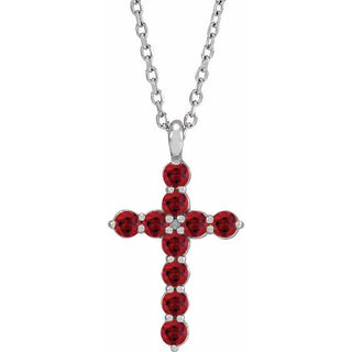 Platinum Lab-Grown Ruby 16-18" Necklace