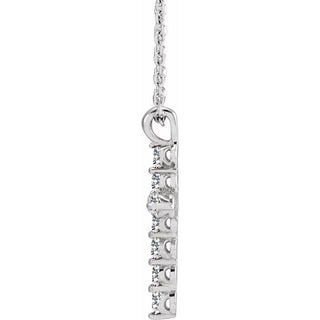 Sterling Silver 1/3 CTW Natural Diamond Cross 16-18" Necklace