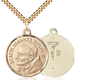 14kt Gold Filled Saint John Paul II Medal Catholic Jewelry