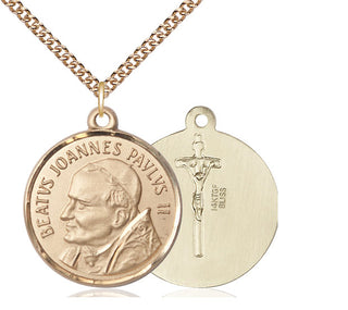 14kt Gold Filled Saint John Paul II Medal Catholic Jewelry