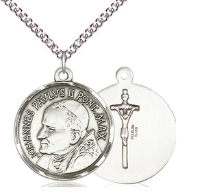 Sterling Silver Saint John Paul II Medal Catholic Jewelry