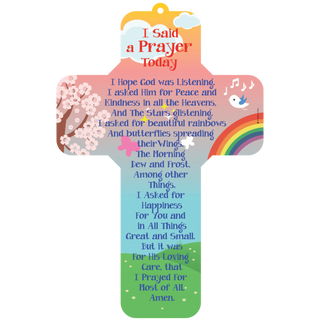 7 inch I Said A Prayer Today Wall Plaque Cross