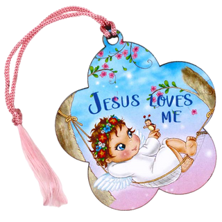 6-pack - Baby's Flower Wooden Crib Ornament for Girls