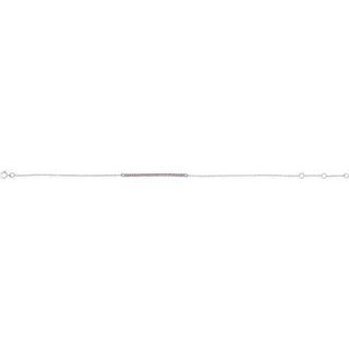 14K White Natural Pink Sapphire 8" Bracelet