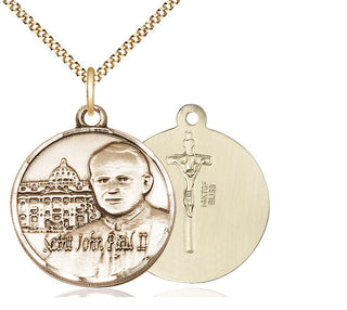 14kt Gold Filled Saint John Paul II Vatican Medal Catholic Jewelry
