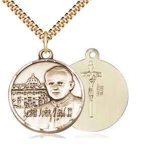 14kt Gold Filled Saint John Paul II Vatican Medal Catholic Jewelry